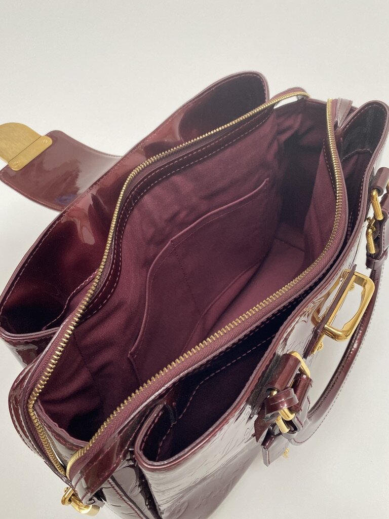 LOUIS VUITTON  Plum Patent Leather Top Handle with Matching